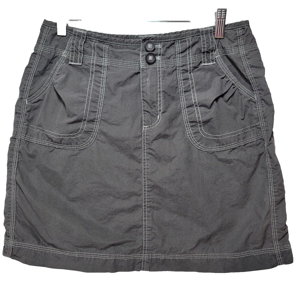 Aventura‎ Organic Cargo Mini Skirt Women 8 Outdoor Grey Pockets Natural Gorpcore